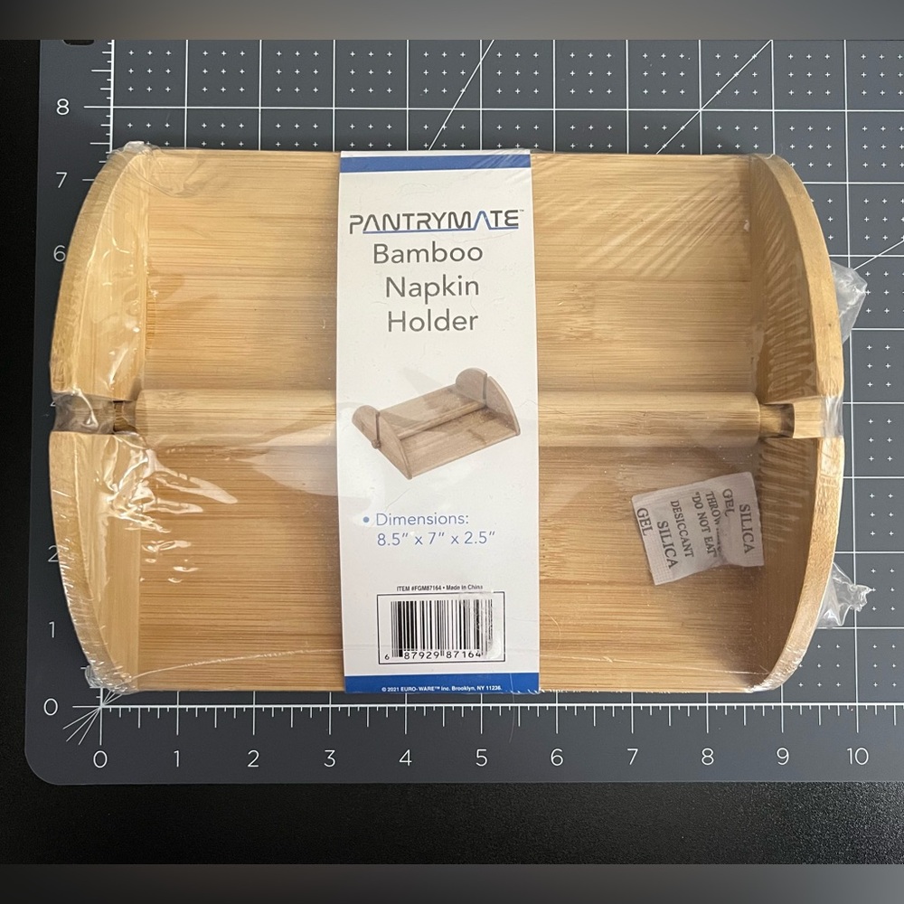 Bamboo Napkin Holder by Pantrymate, new unopened
